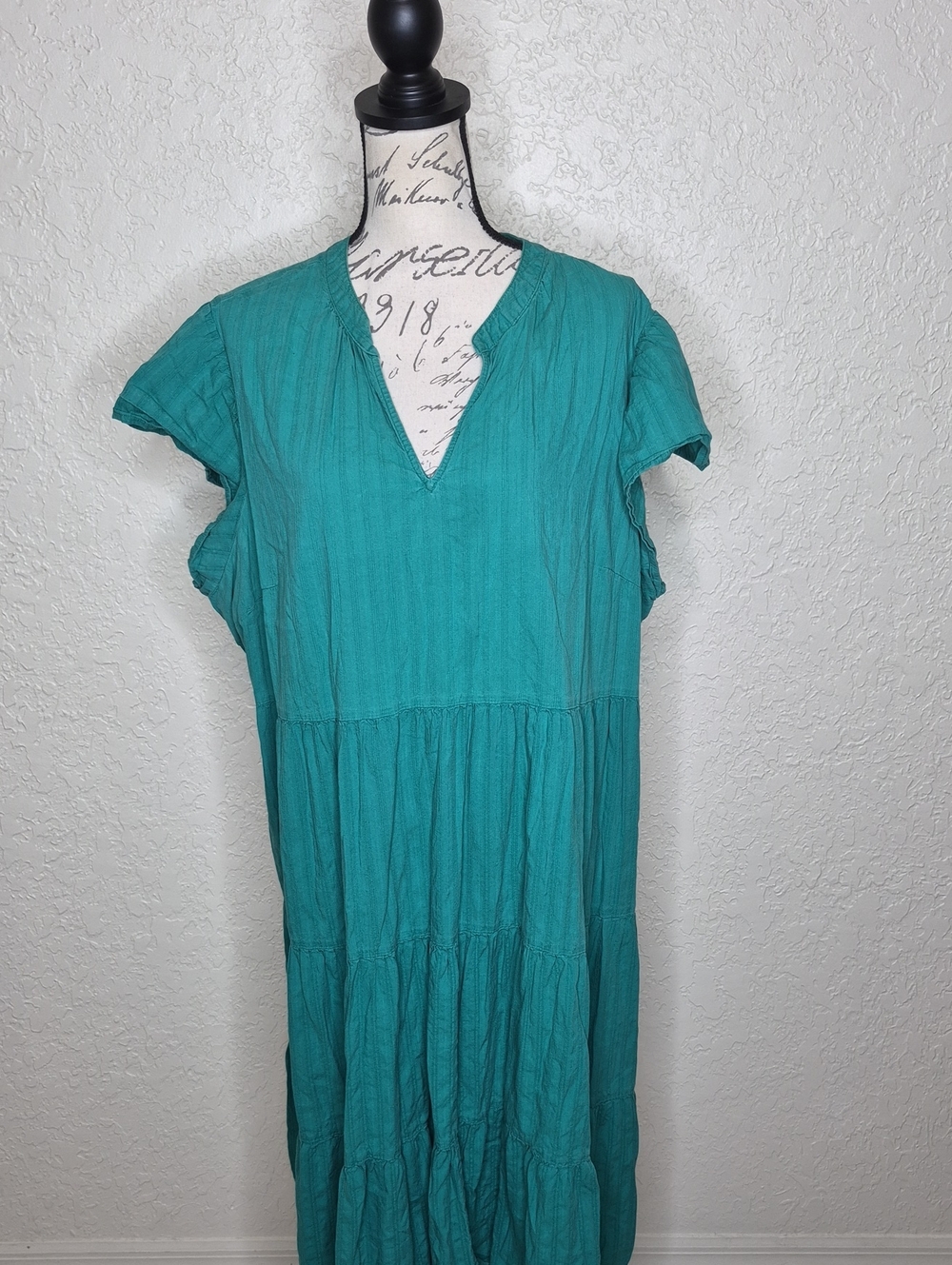 St. John's Bay Ribbed Dress Green Size 2X